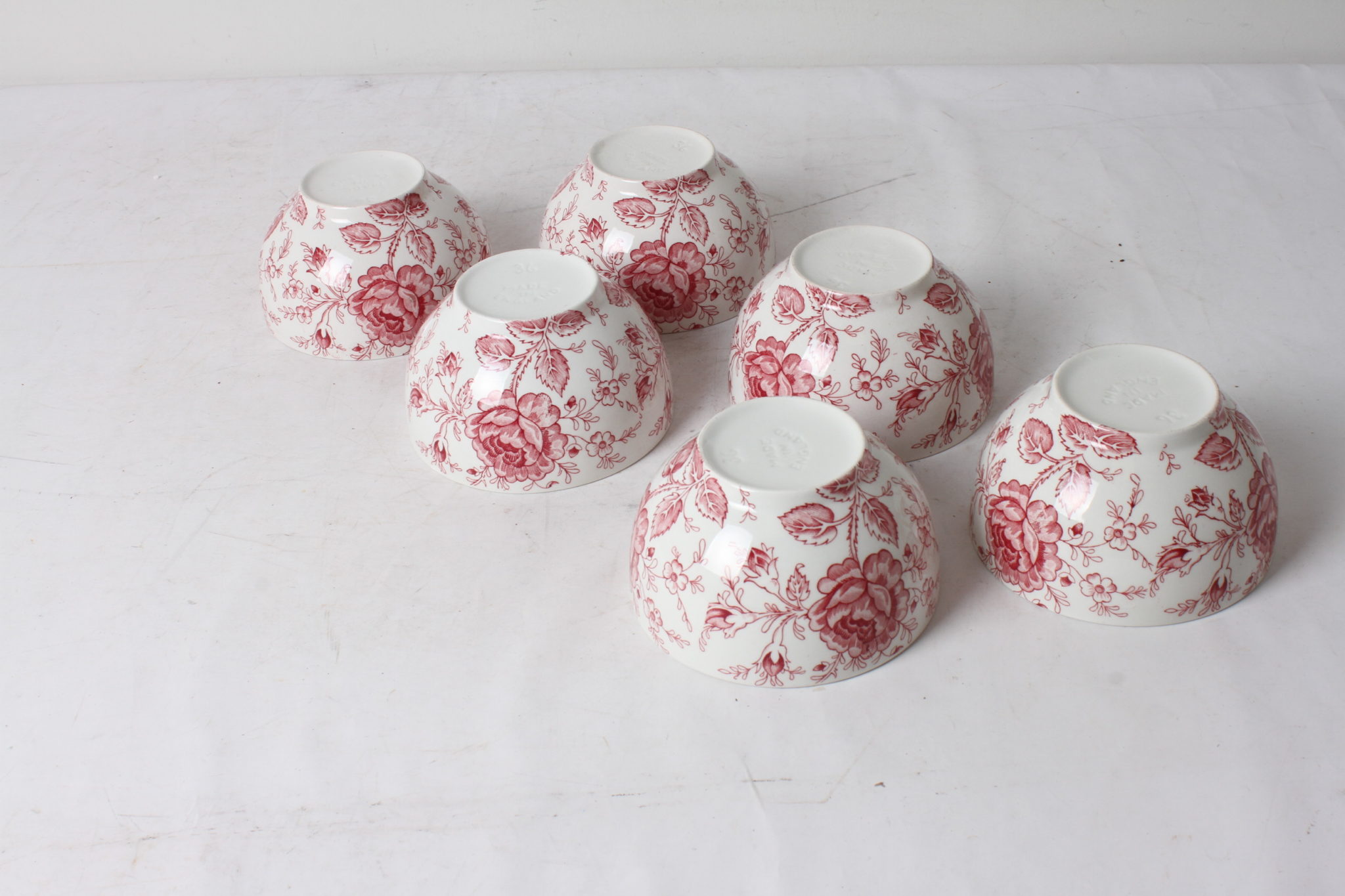Ensemble de six bols en porcelaine anglaise – Image 3