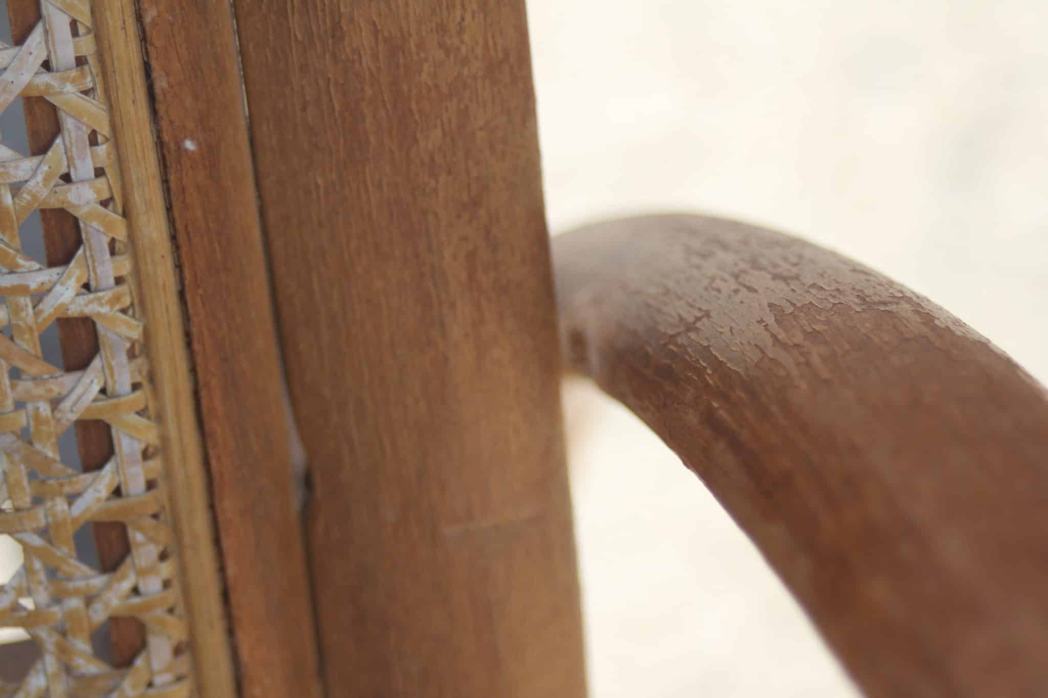 Ancien rocking chair bois et rotin – Image 4