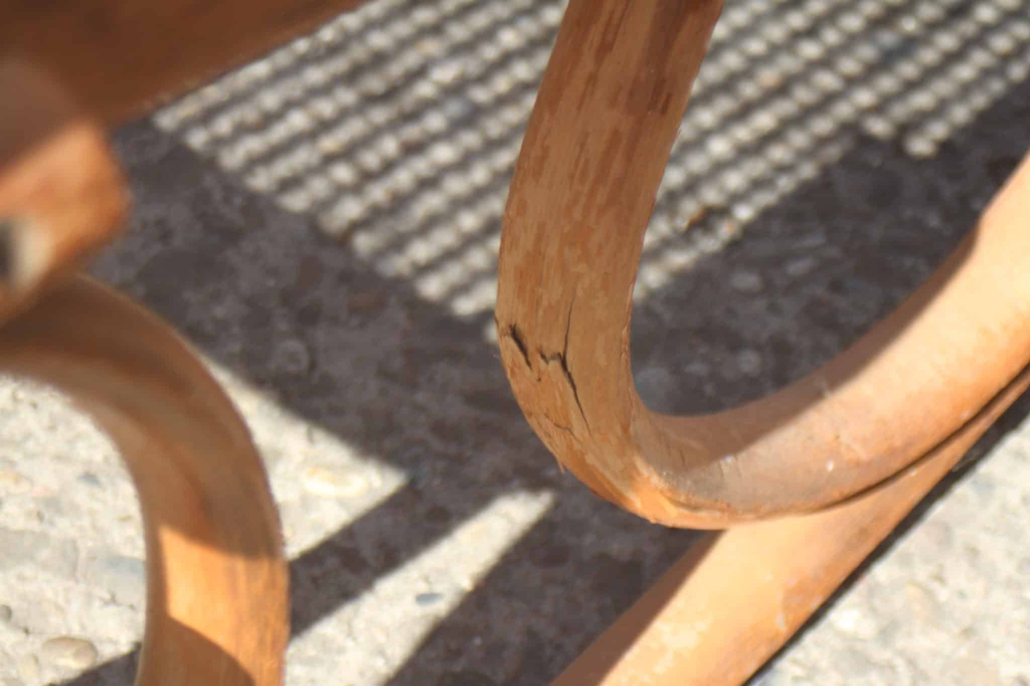 Ancien rocking chair bois et rotin – Image 5