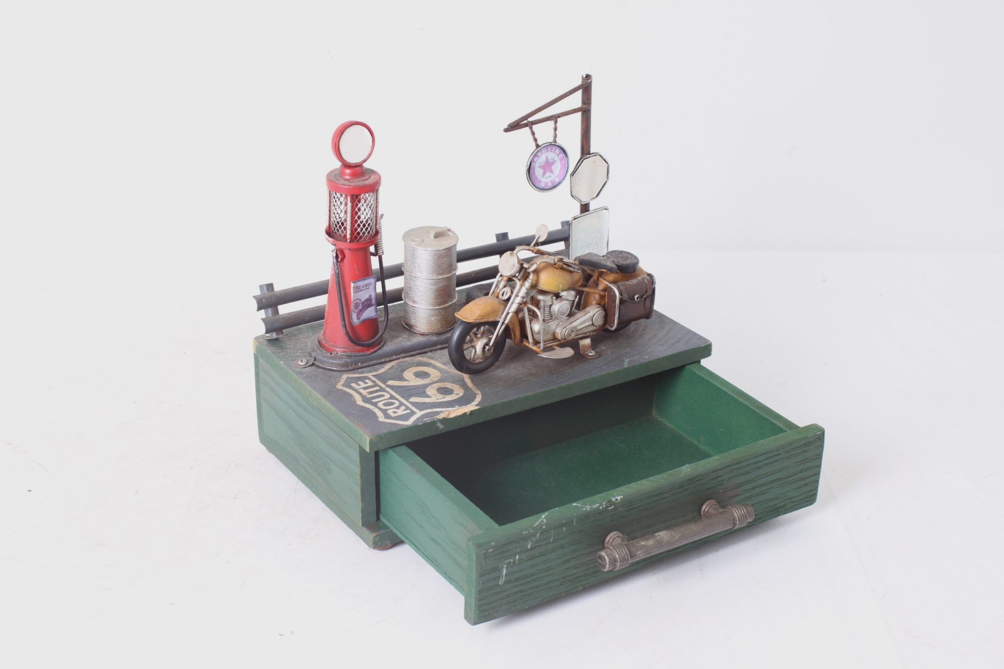 Boîte de rangement en bois " Route 66 " – Image 2