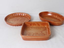 Lot de trois plats à four - Gratin/Roti/Tarte