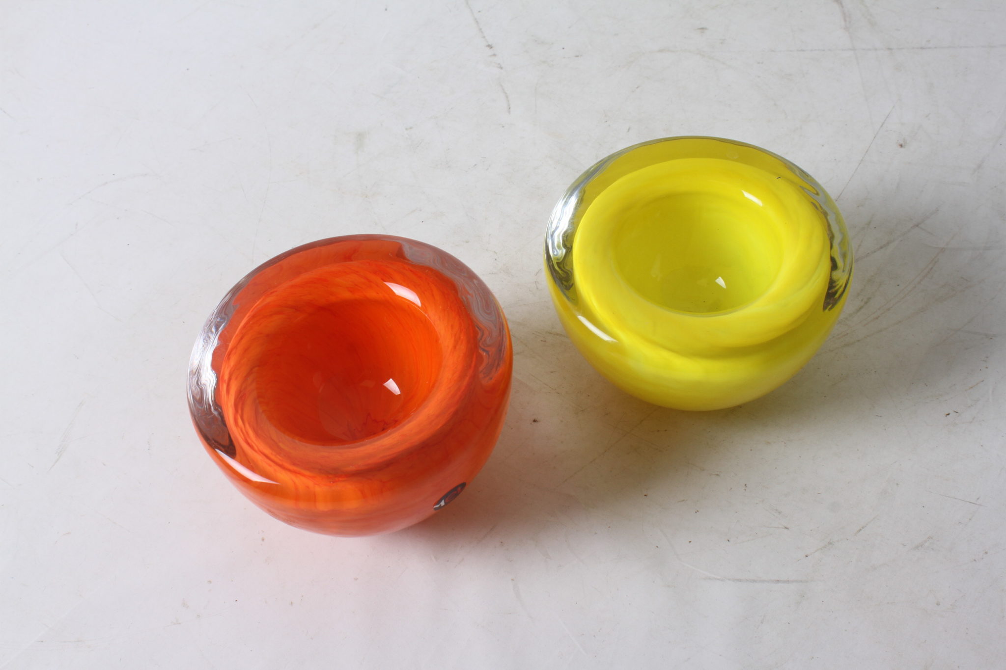 Paire de photophores en verre façon Kosta Boda – Image 3