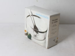 Saladier en verre et ses couverts