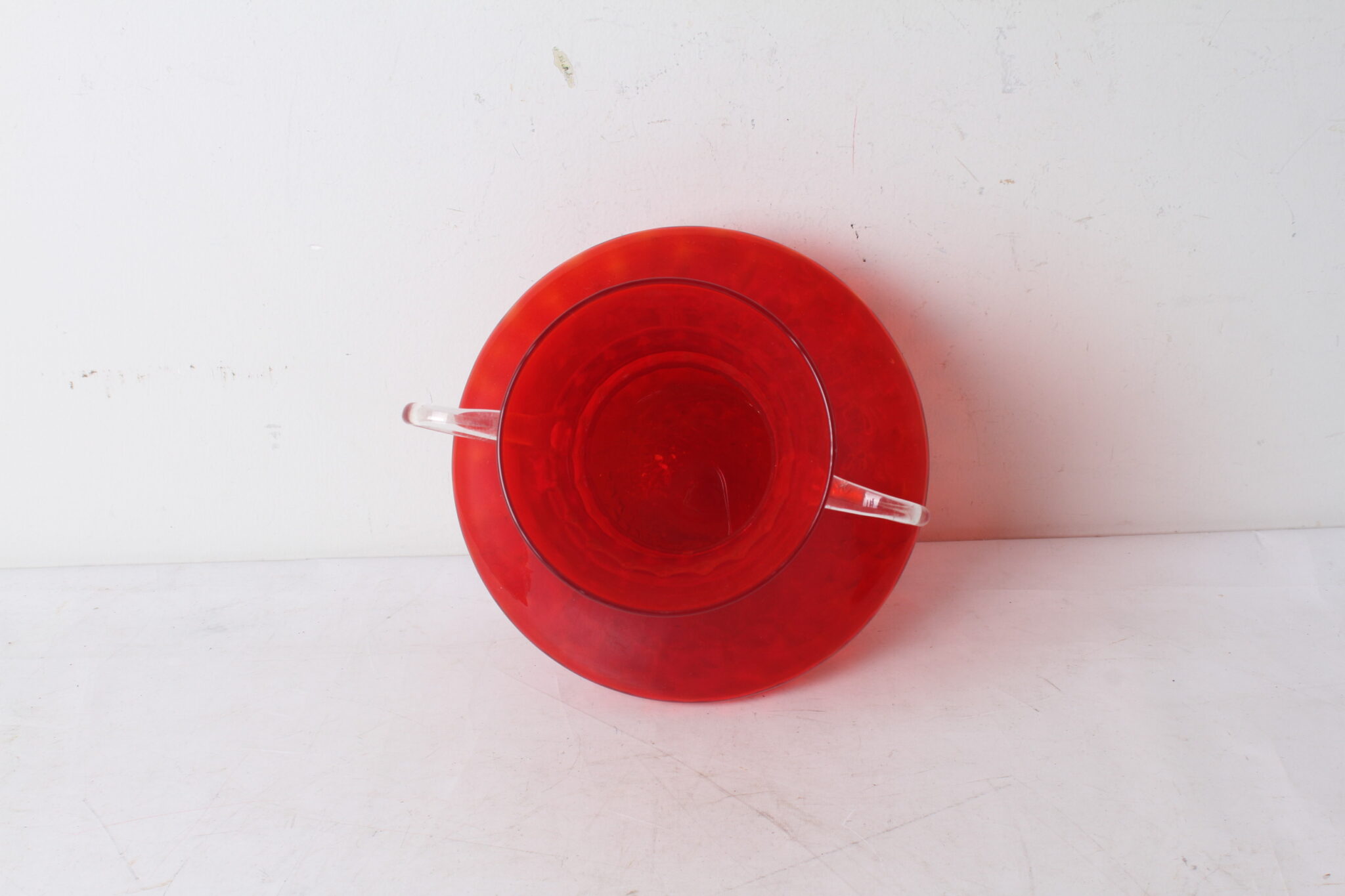Vase vintage en verre rouge – Image 3