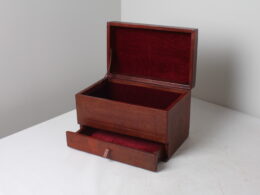 Coffre, boîte à bijoux bois et cuir