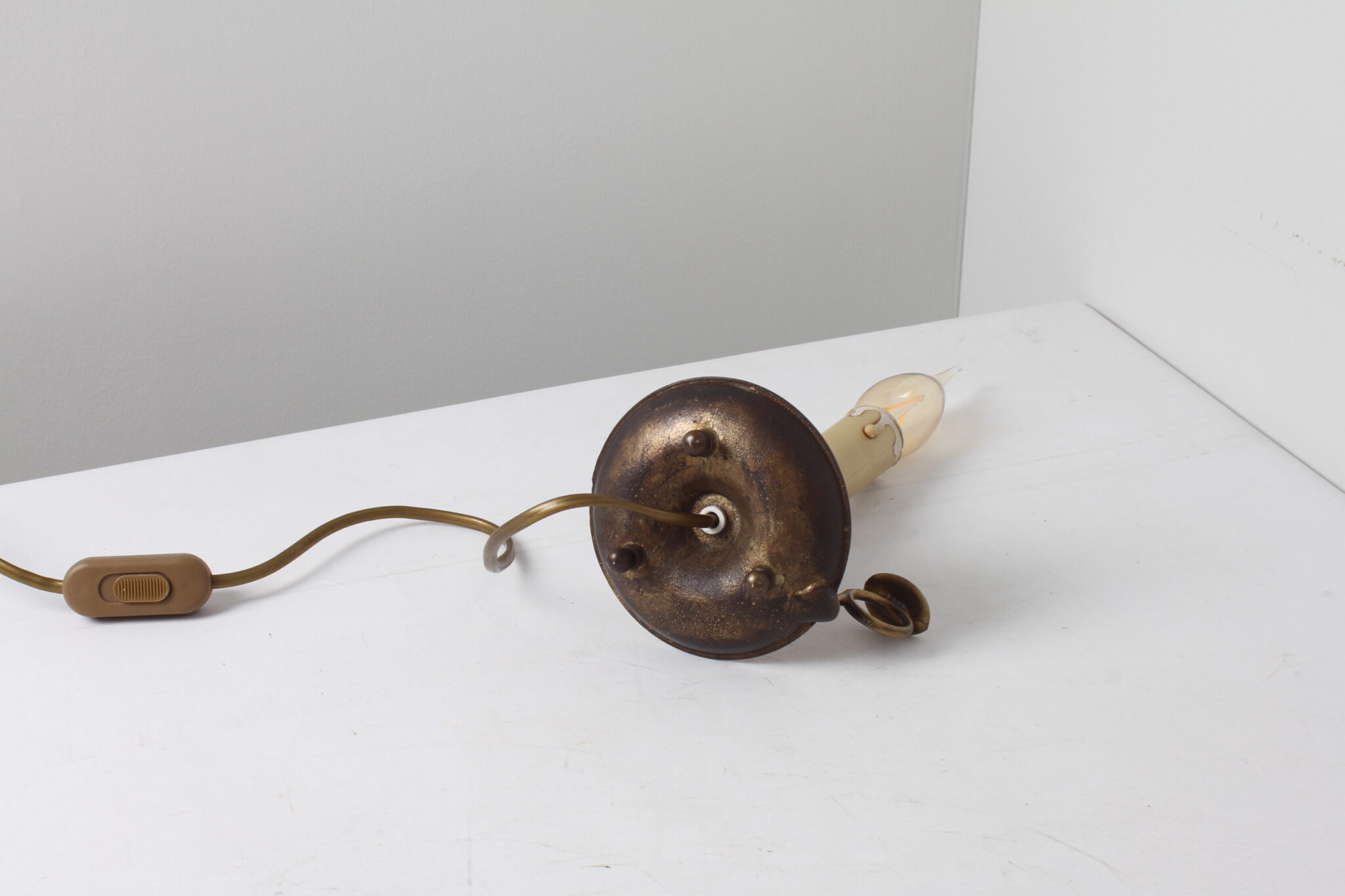 Lampe bougeoir en laiton doré – Image 4