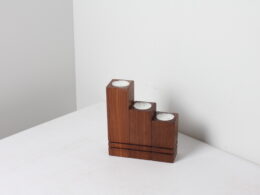 Trio de bougeoirs en bois