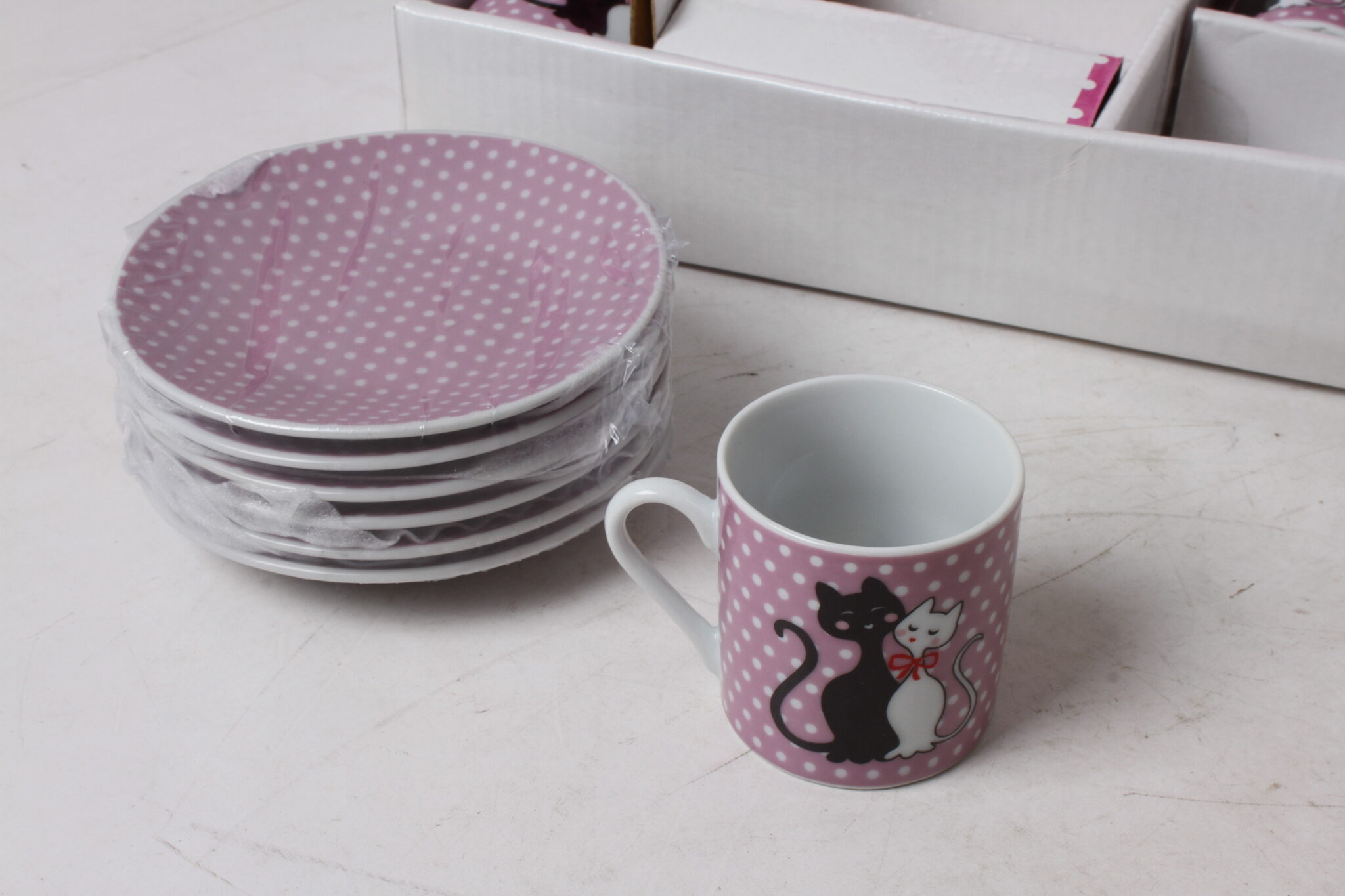 Service à café 6 personnes décor chats – Image 3