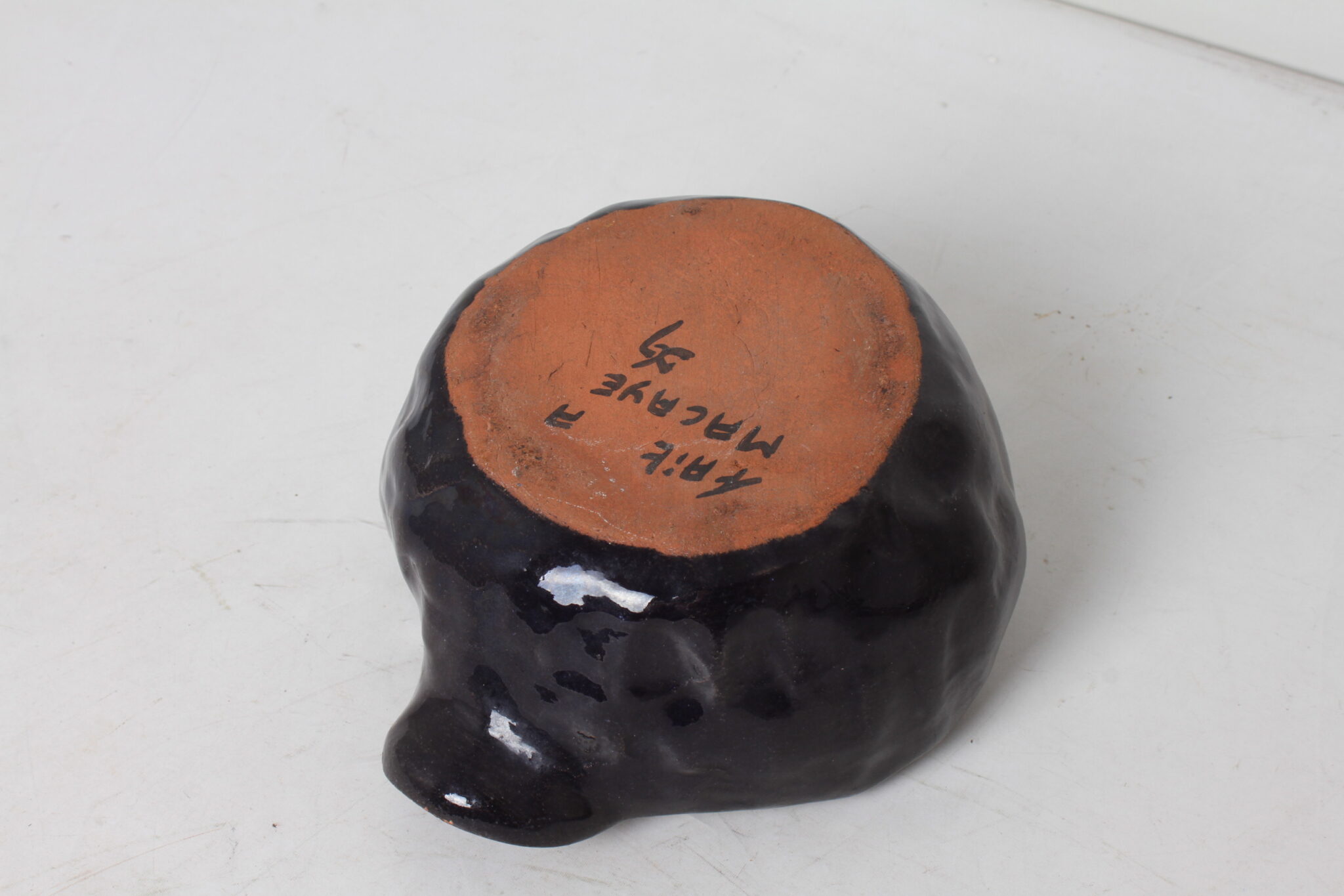 Vide-poche brutaliste en terre cuite émaillée – Image 4