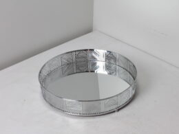 Corbeille de table en métal argenté