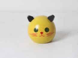 Tirelire tête de chat en bois