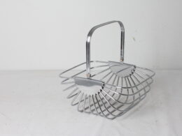 Corbeille à fruits en métal argenté