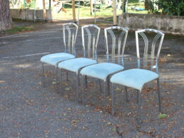 Chaises vintage en métal chromé