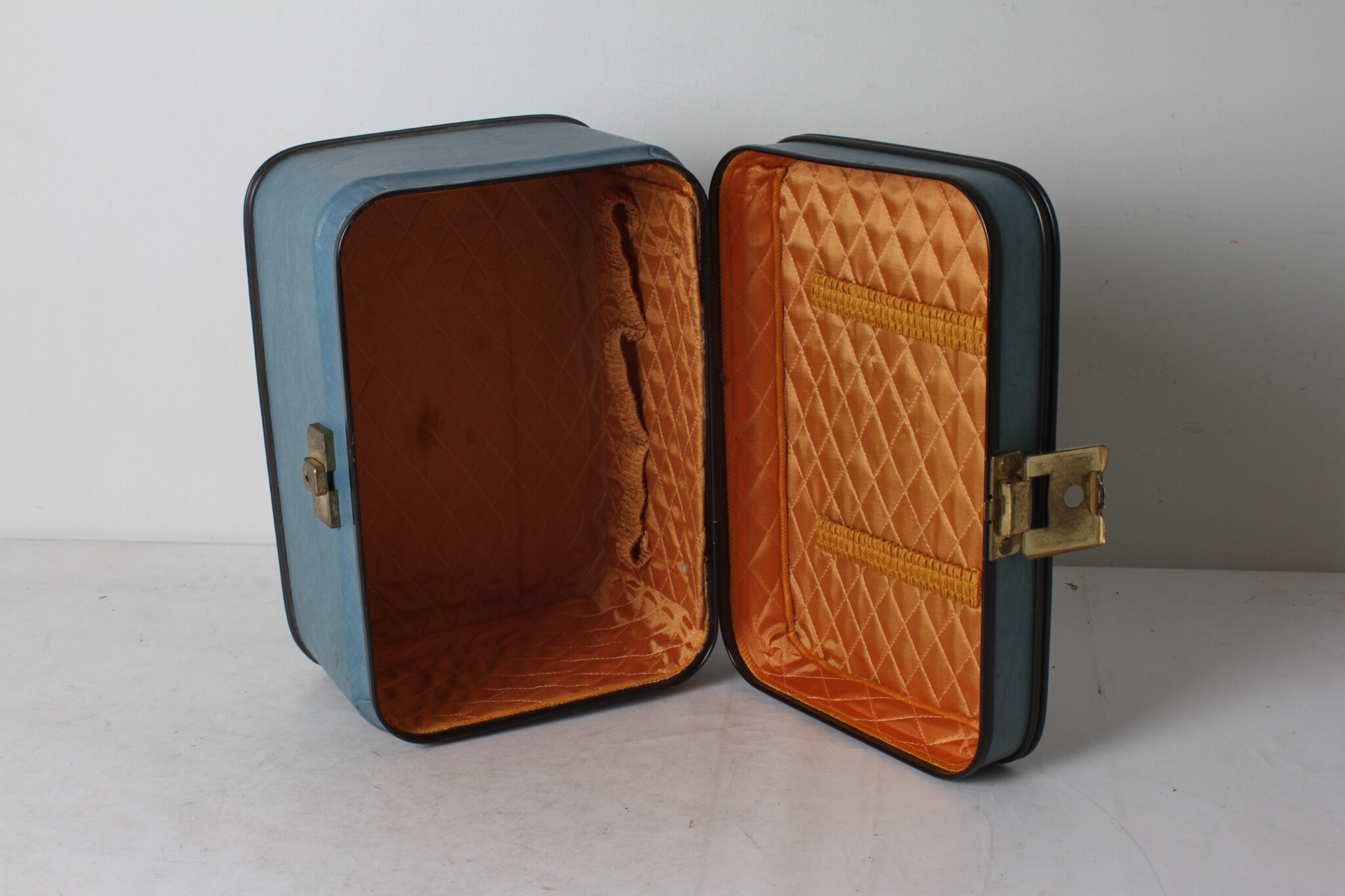 Vanity vintage en skaï bleu – Image 6