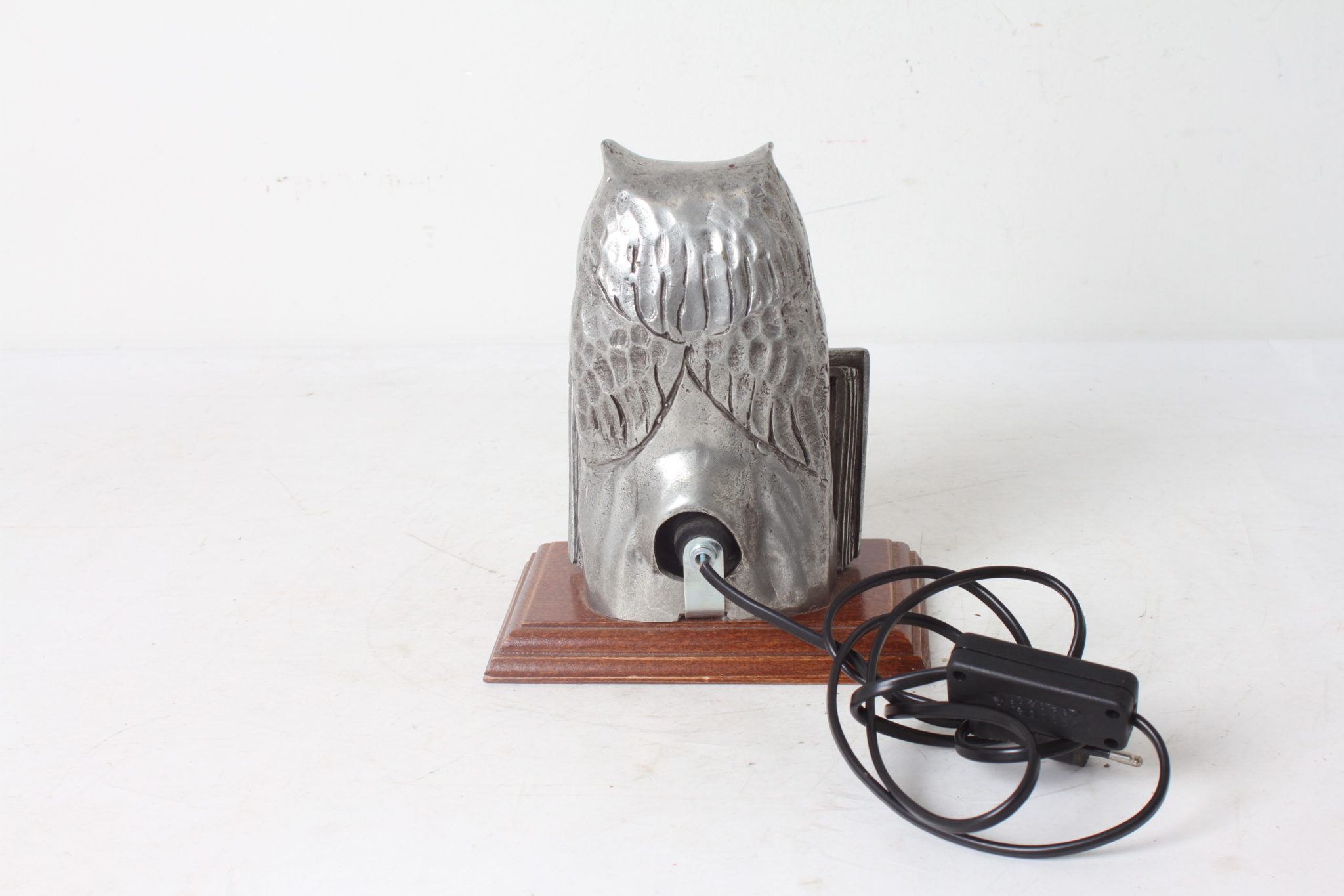 emmaus-scherwiller-etikette-occasion -lampe-hibou-chouette-étain-bois (1)
