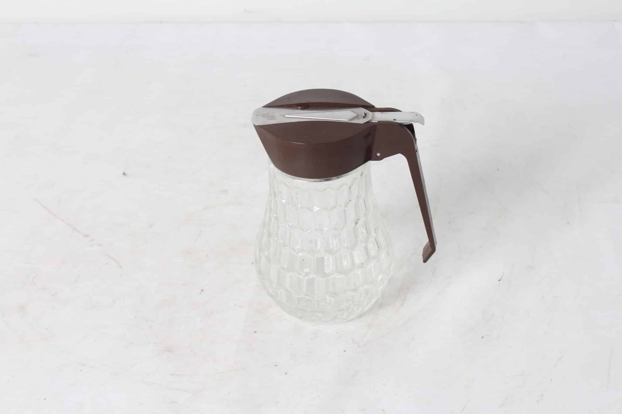 emmaus-scherwiller-etikette-occasion -verseuse-rostfrei -Distributeur Sirop Lait Sucre en verre vintage - Stoha (3)