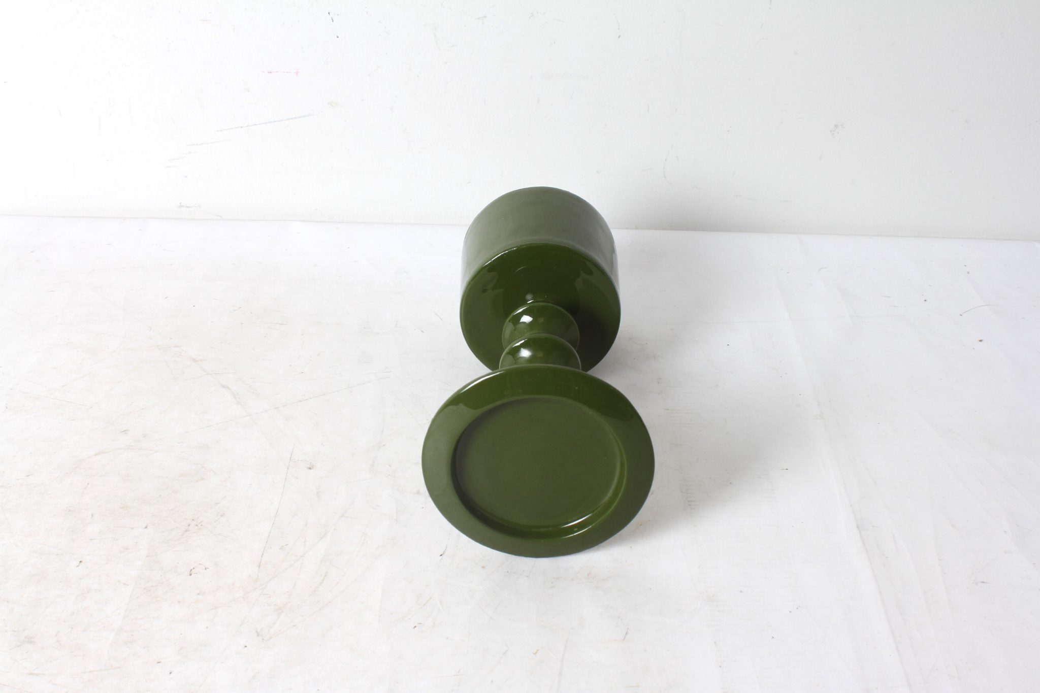 emmaus-scherwiller-etikette-occasion -Grand- bougeoir -céramique - COLMORE-vert-mousse (2)