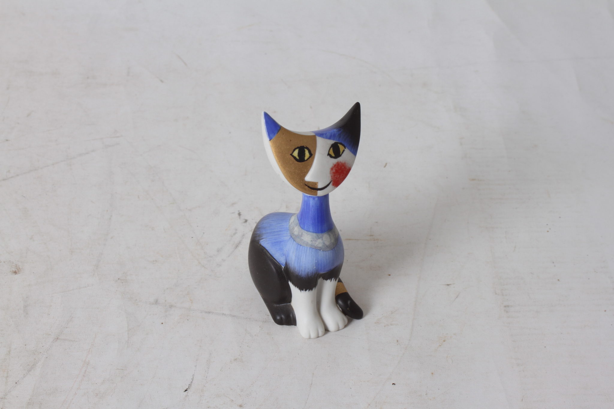 Figurine - chat -GOEBEL- céramique - R Wachtmeister- Angelo -emmaus-scherwiller-etikette-occasion (2)