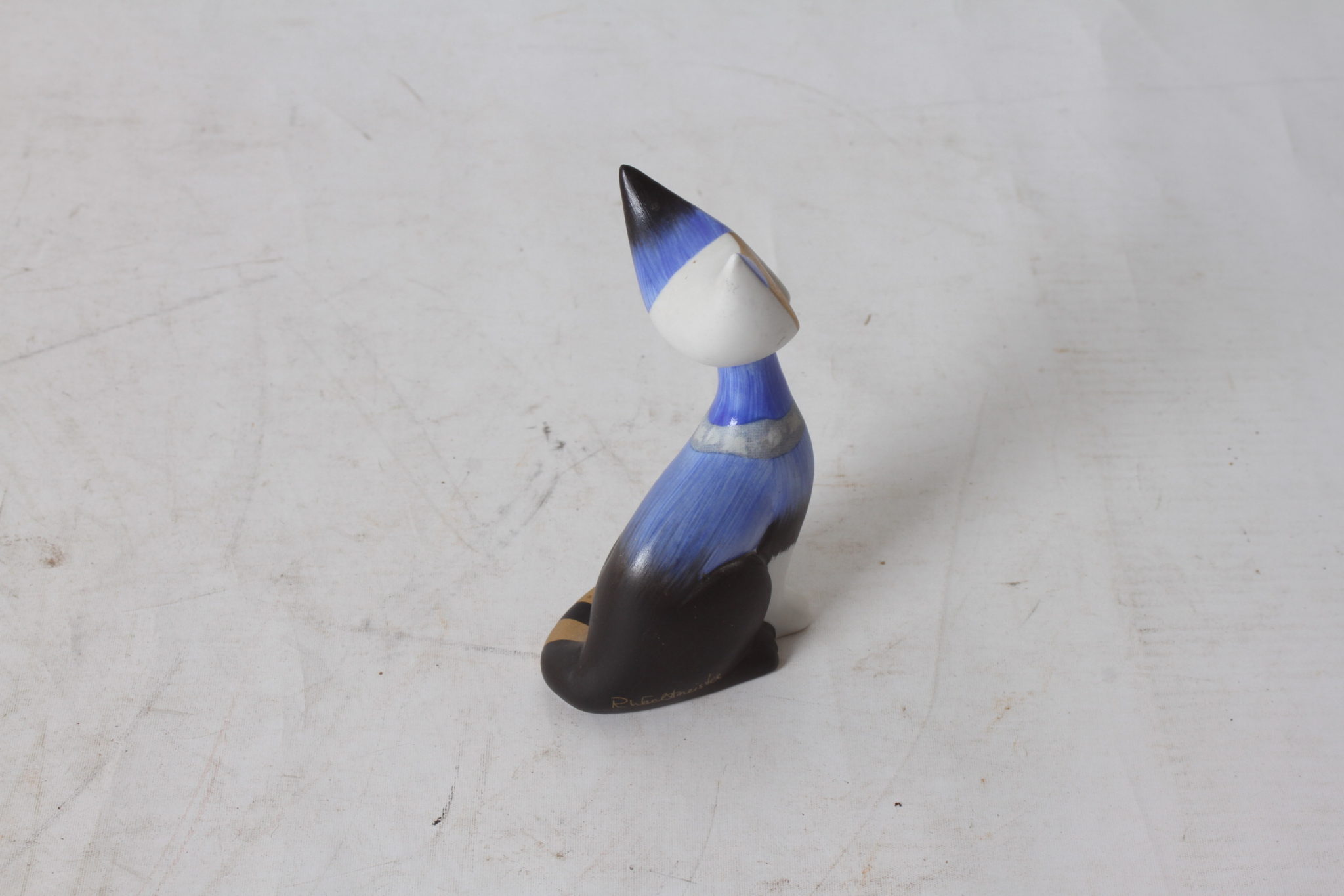 Figurine - chat -GOEBEL- céramique - R Wachtmeister- Angelo -emmaus-scherwiller-etikette-occasion (3)