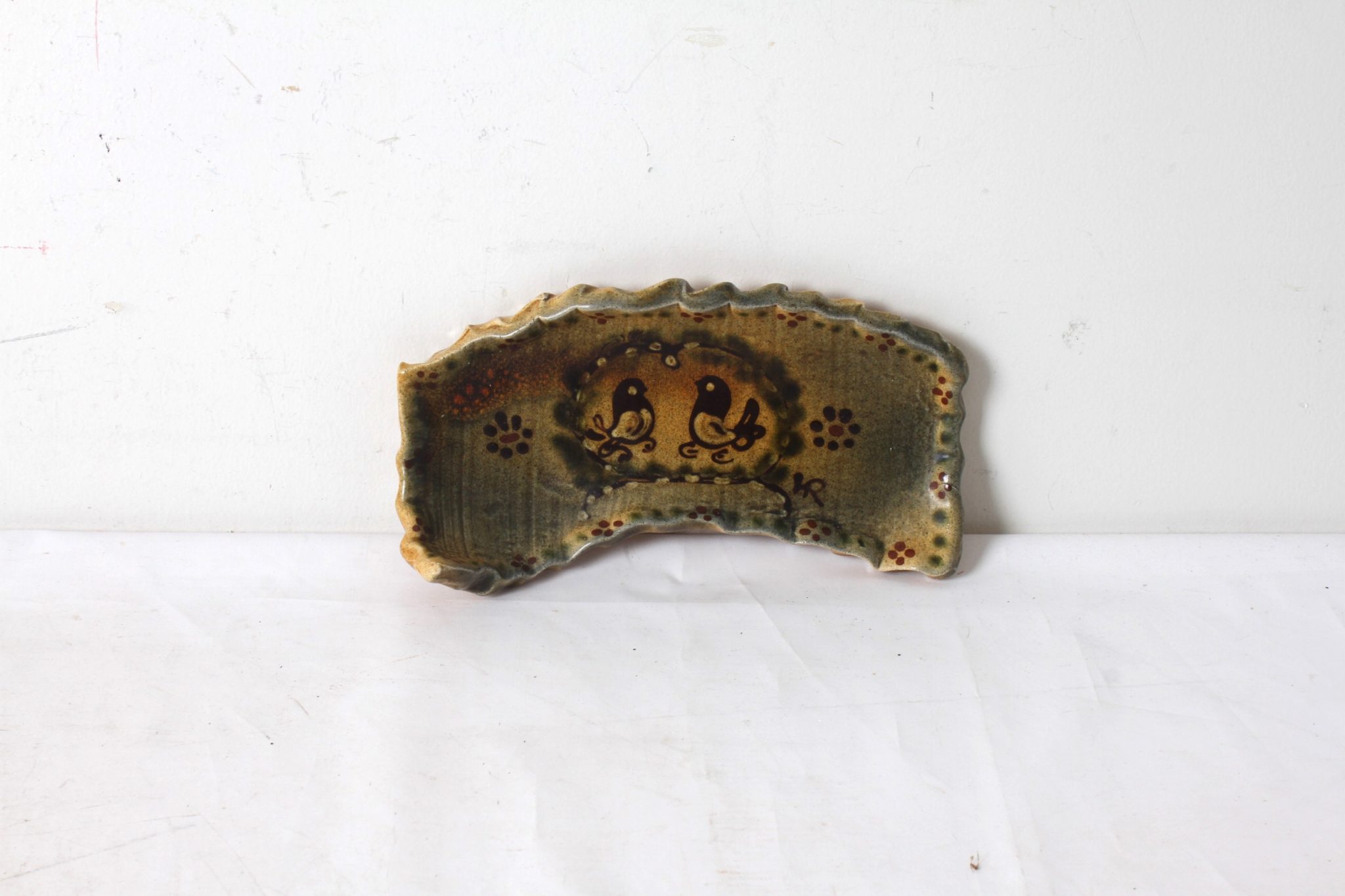 Petit plateau -Décoration - Vide poches -pies oiseaux-céramique (1)