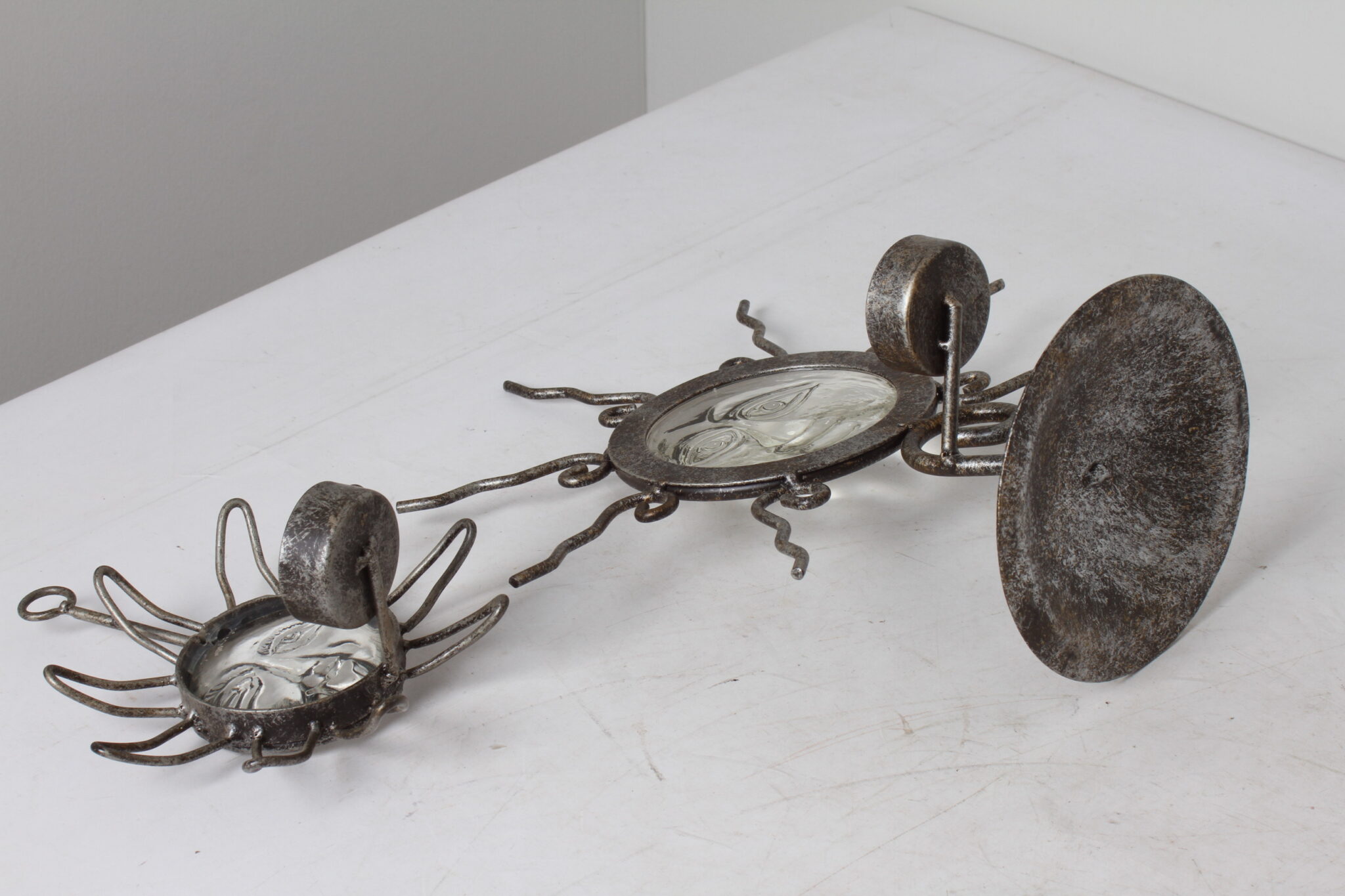 2 bougeoir soleil en métal et verre (1)