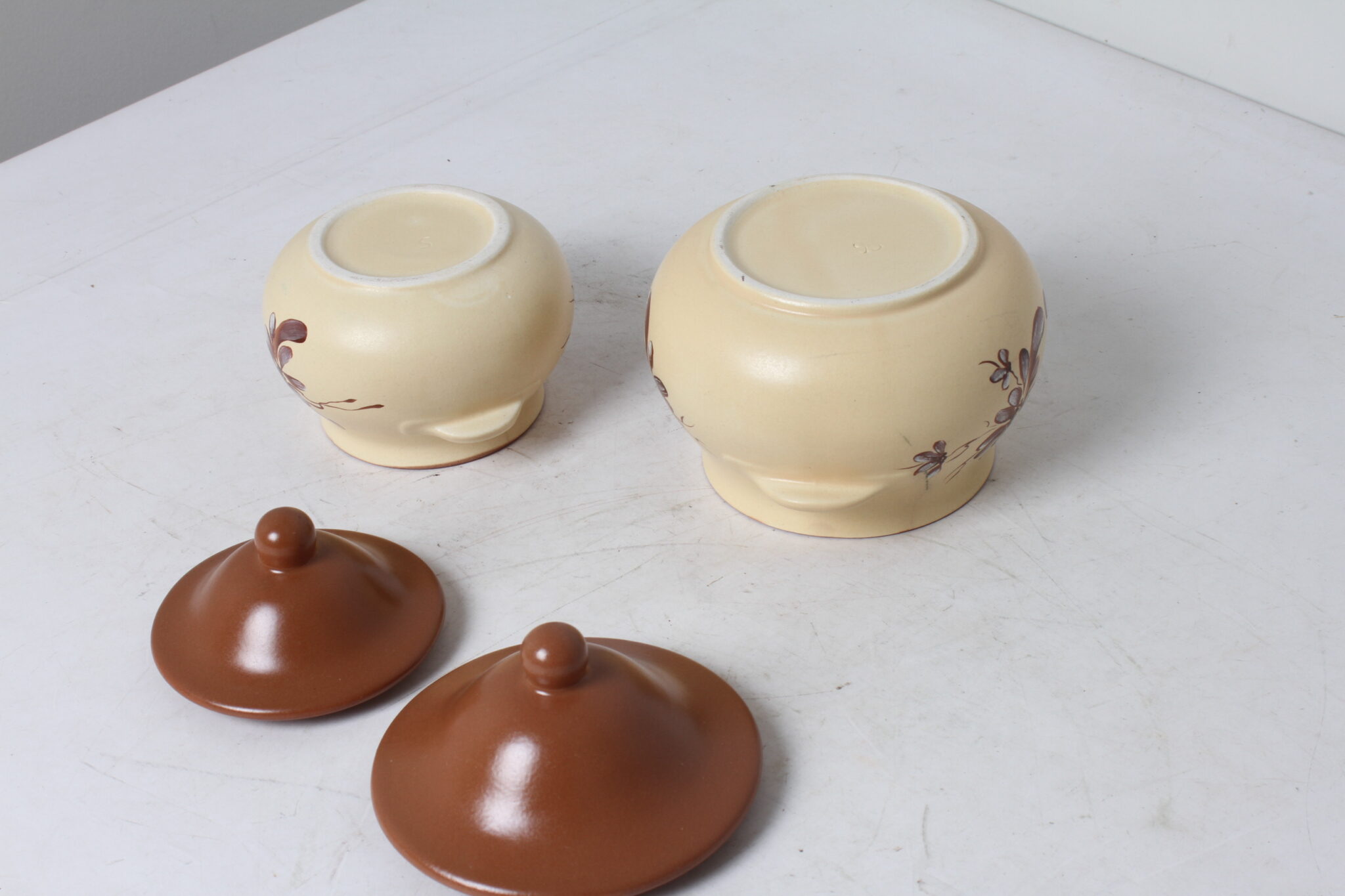 2 Pots de rangement décoratifs en céramique à motif floral (1)