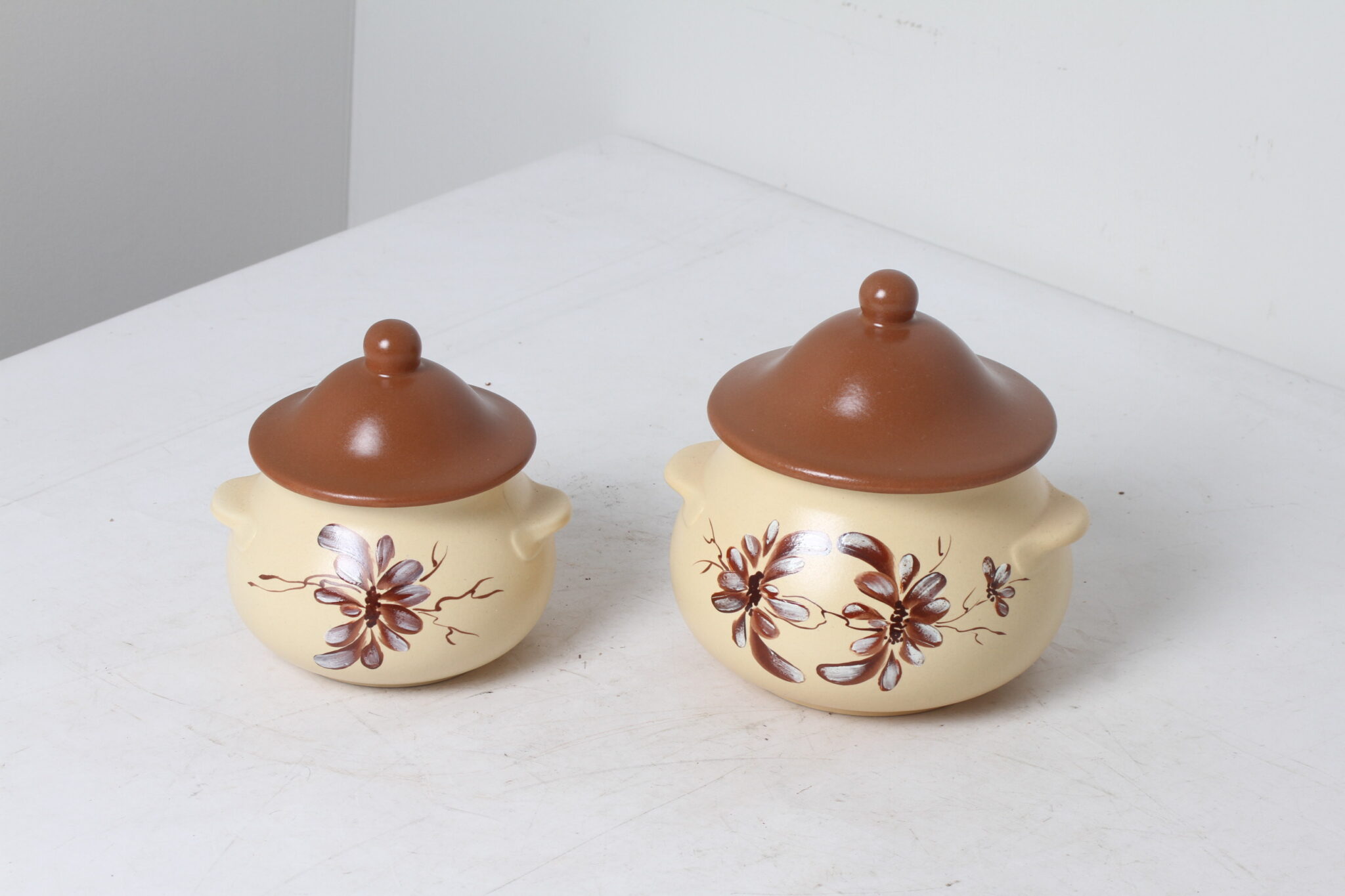 2 Pots de rangement décoratifs en céramique à motif floral (2)
