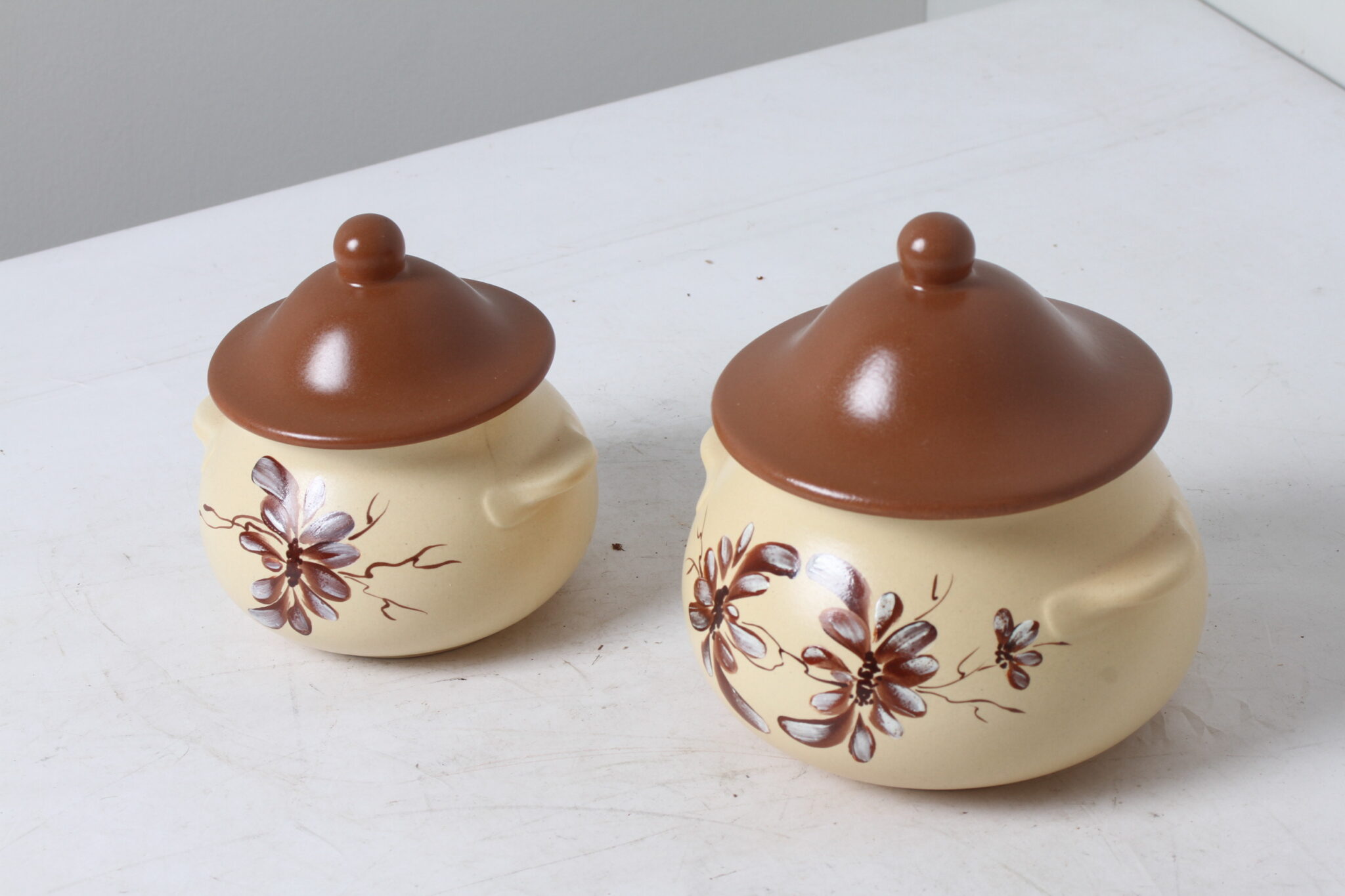2 Pots de rangement décoratifs en céramique à motif floral (3)