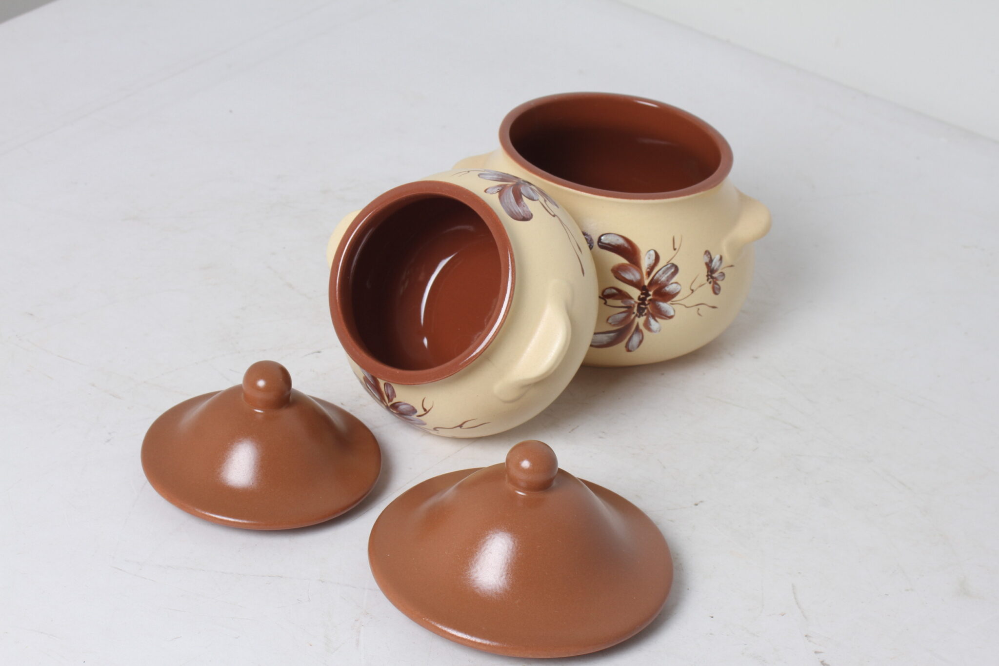 2 Pots de rangement décoratifs en céramique à motif floral (4)