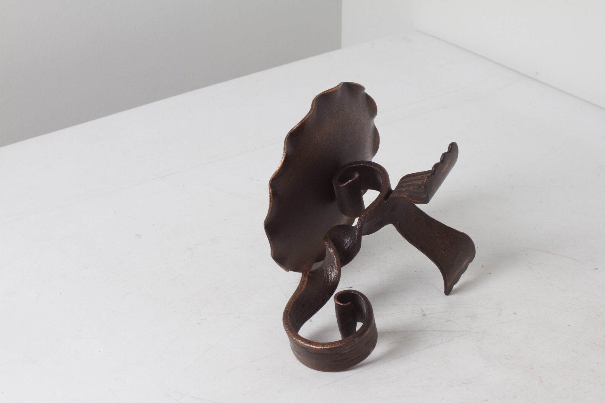 Bougeoir en fer forgé artisanal (grand modèle) (2)