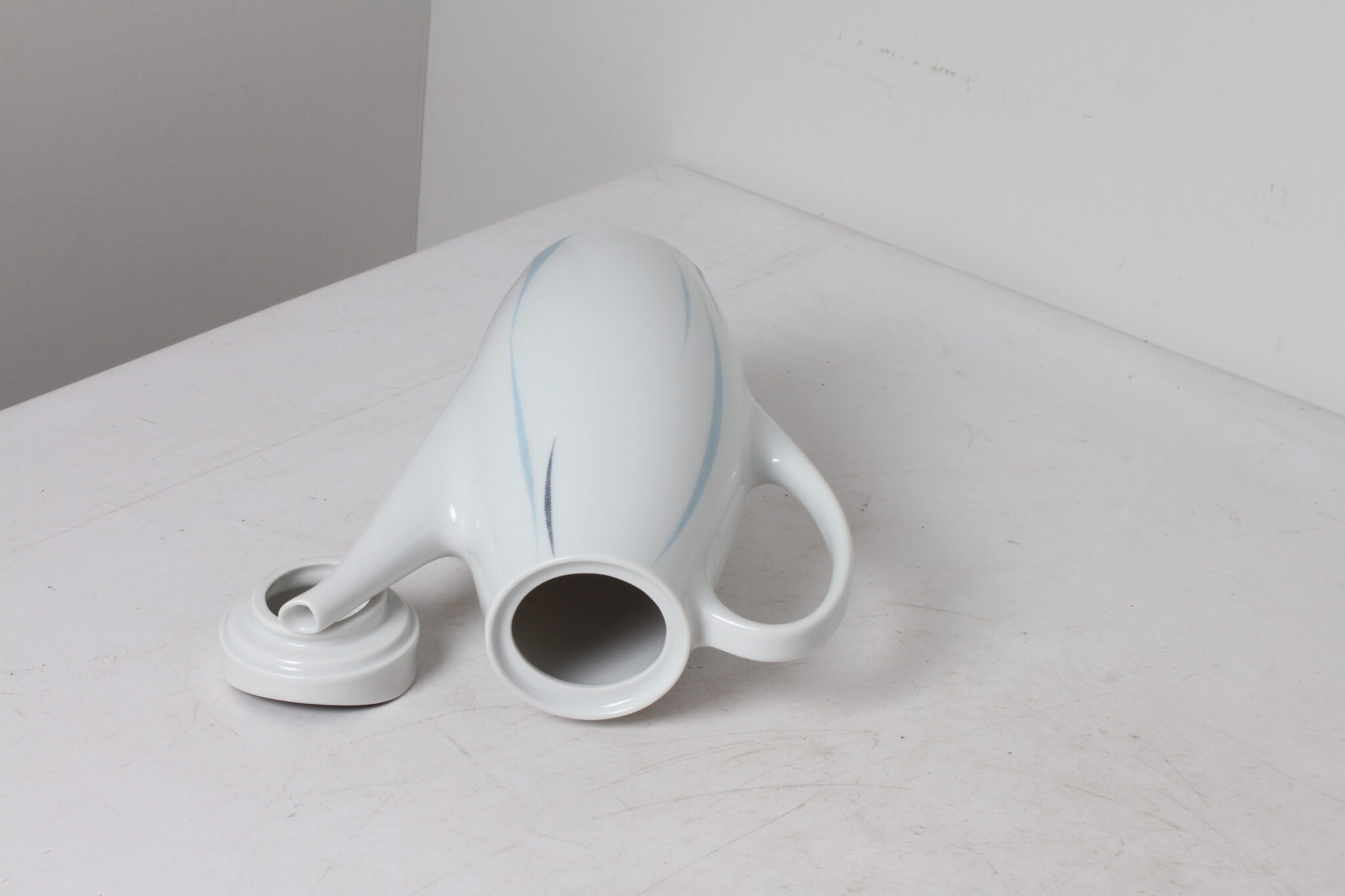 Cafetière en porcelaine blanc et bleu - Thomas (4)