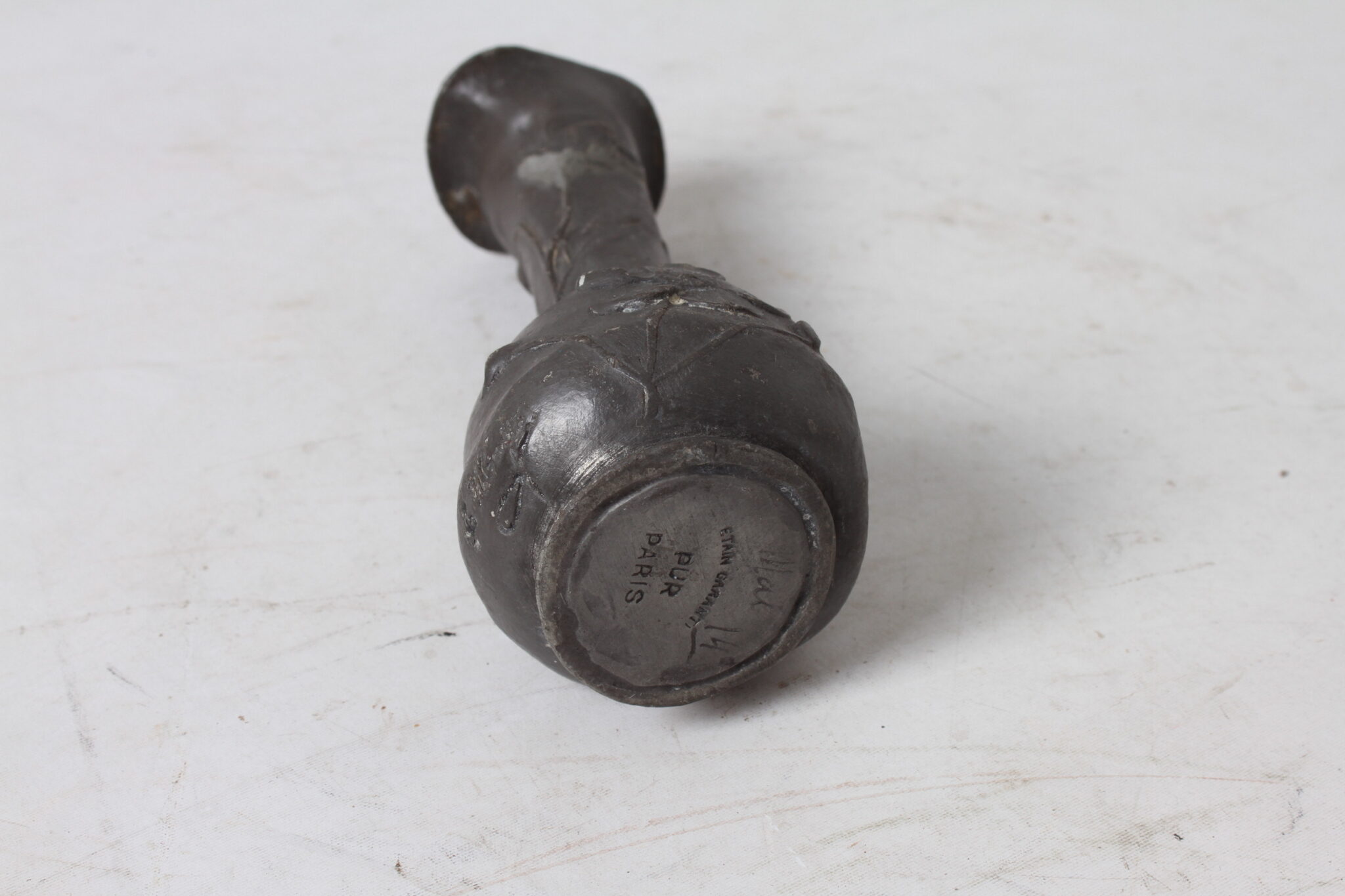 Petite vase de décoration en étain décors florale vintage (4)