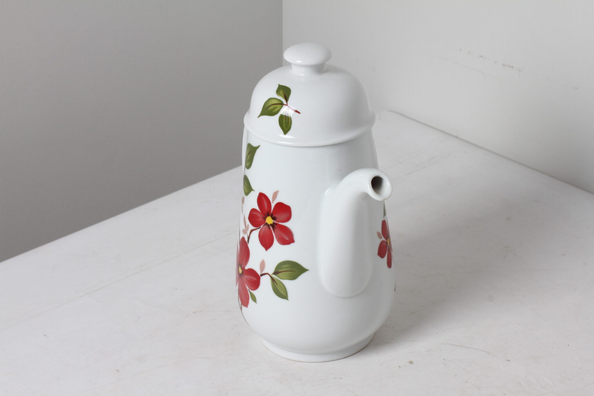 Théière en porcelaine blanc décor floral Winsterling Bavaria (3)