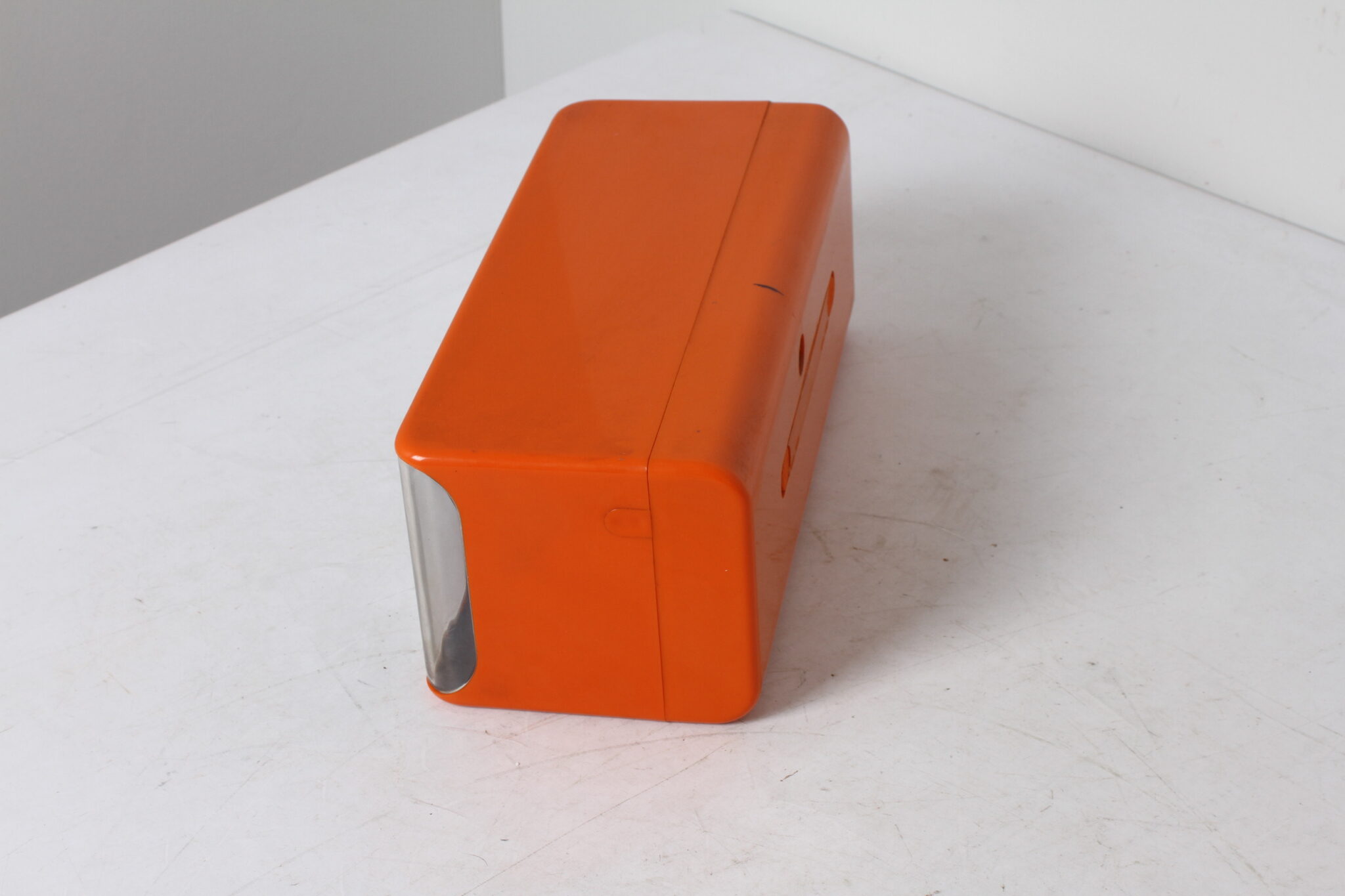Horloge de table en plastique orange Vendette vintage (4)
