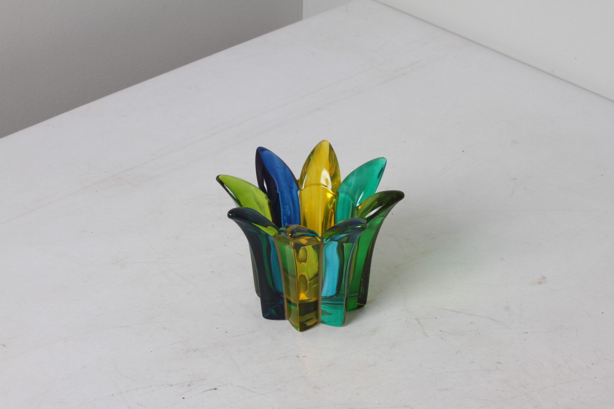 Bougeoir en verre coloré Due Zeta Italie (2)
