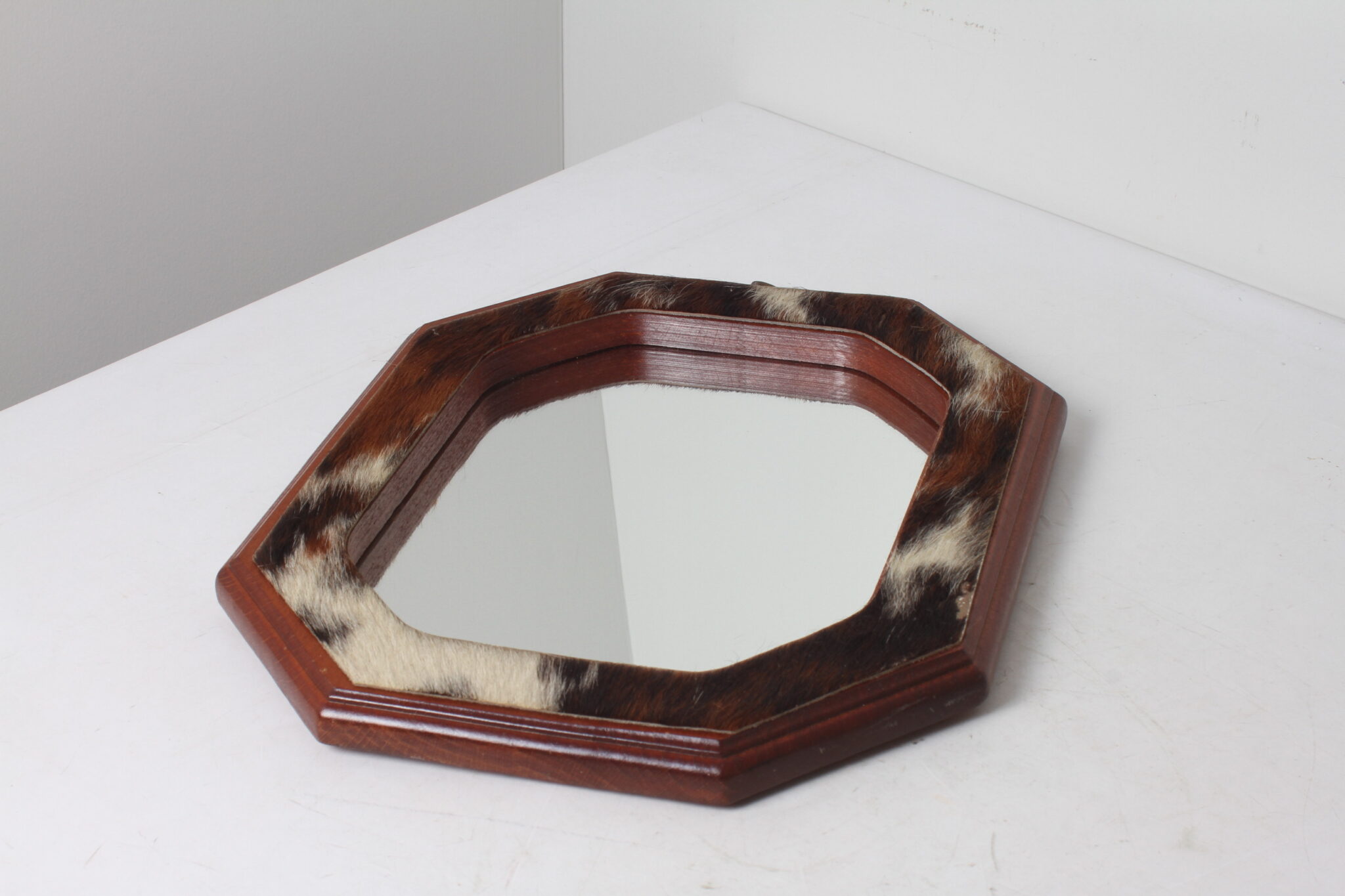 Miroir forme carré en bois décor vache (2)