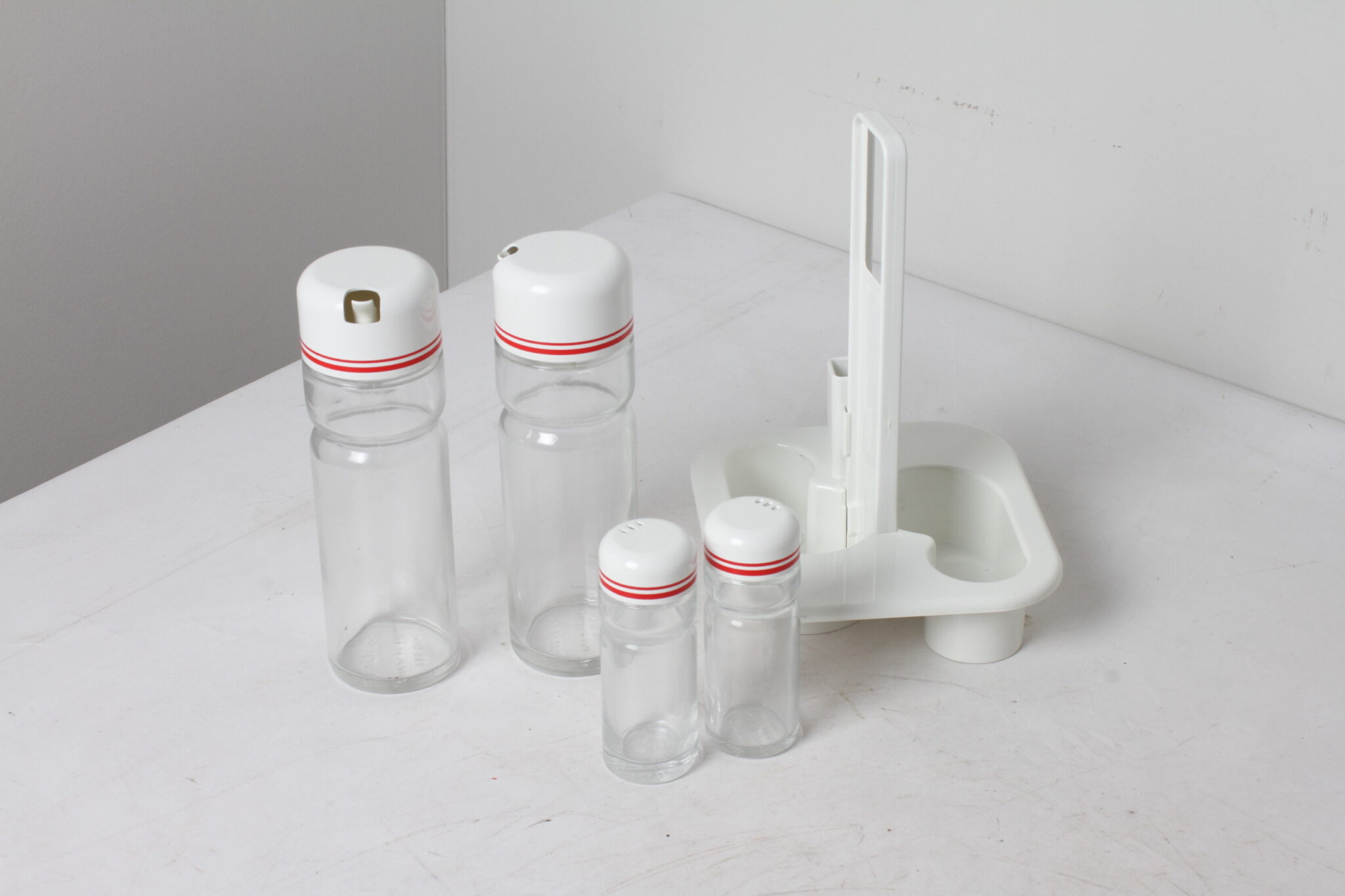 Serviteur condimentaire huile, vinaigre, sel et poivre vintage Valira (3)