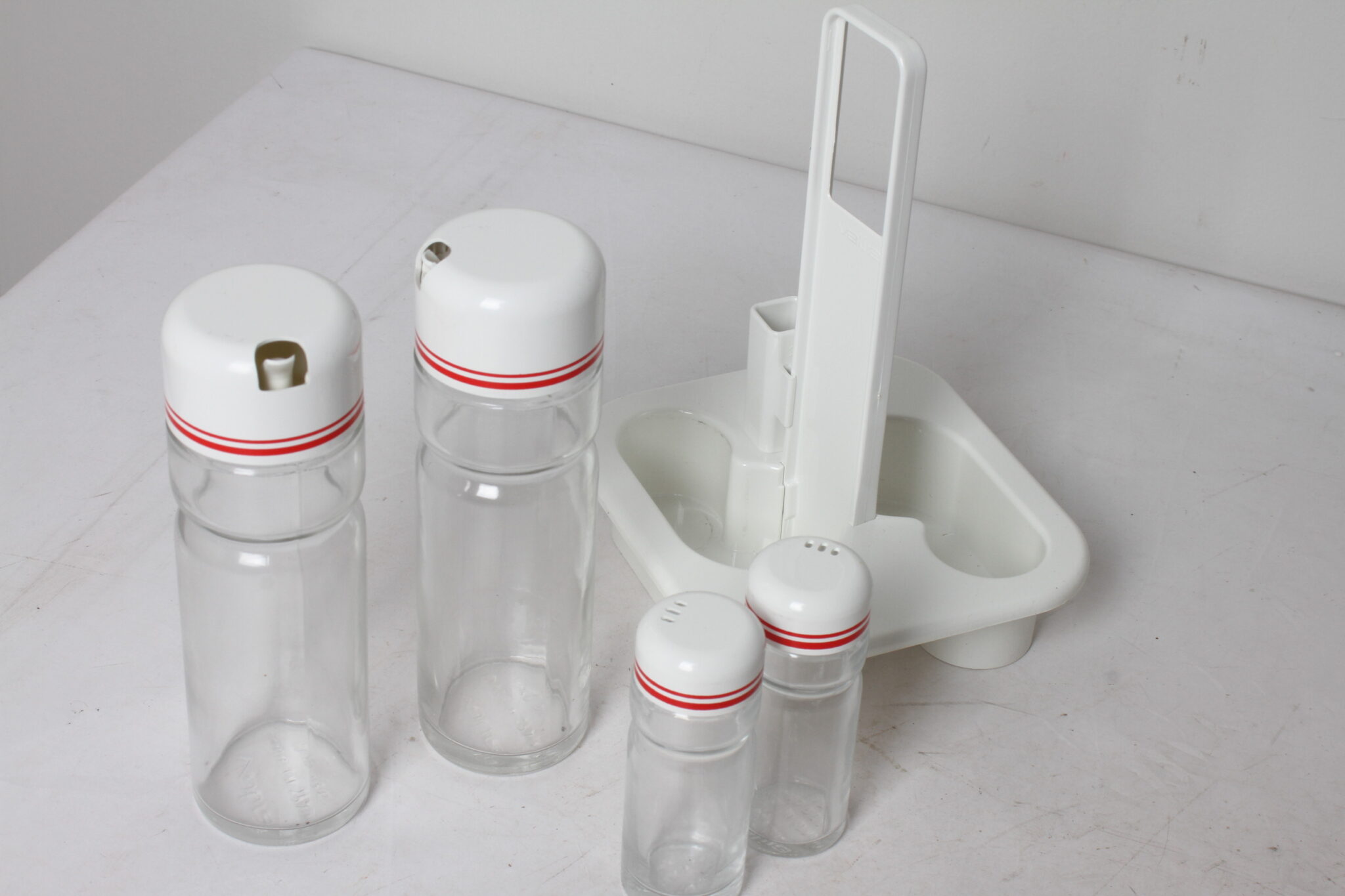Serviteur condimentaire huile, vinaigre, sel et poivre vintage Valira (4)