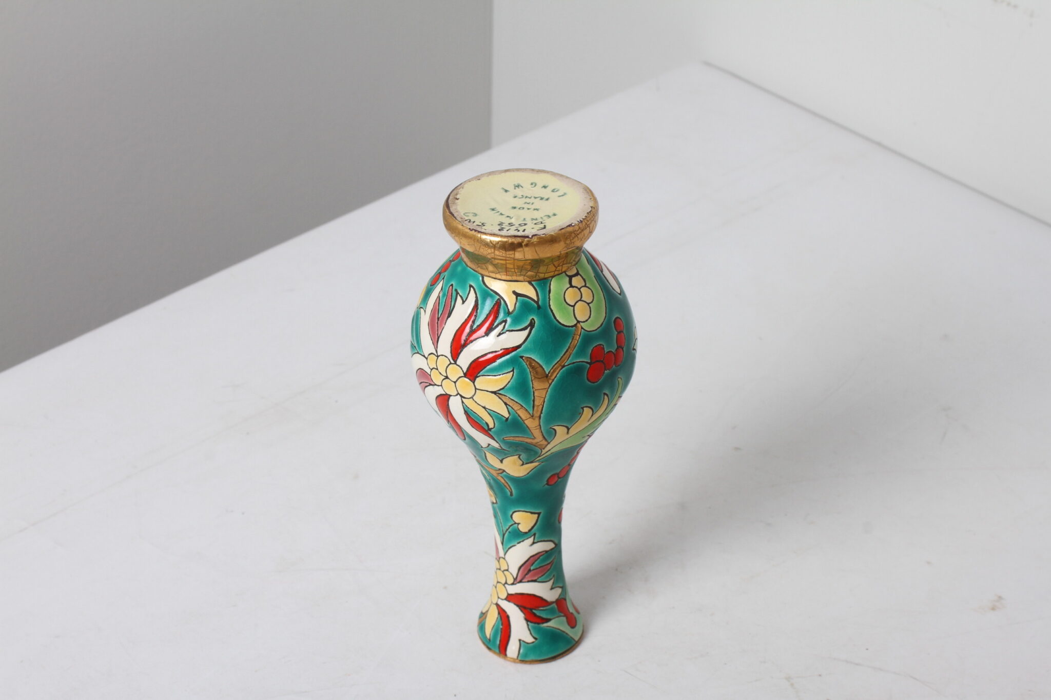 Vase émaux de Longwy peint main céramique (4)