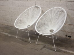 Fauteuil scoubidou blanc