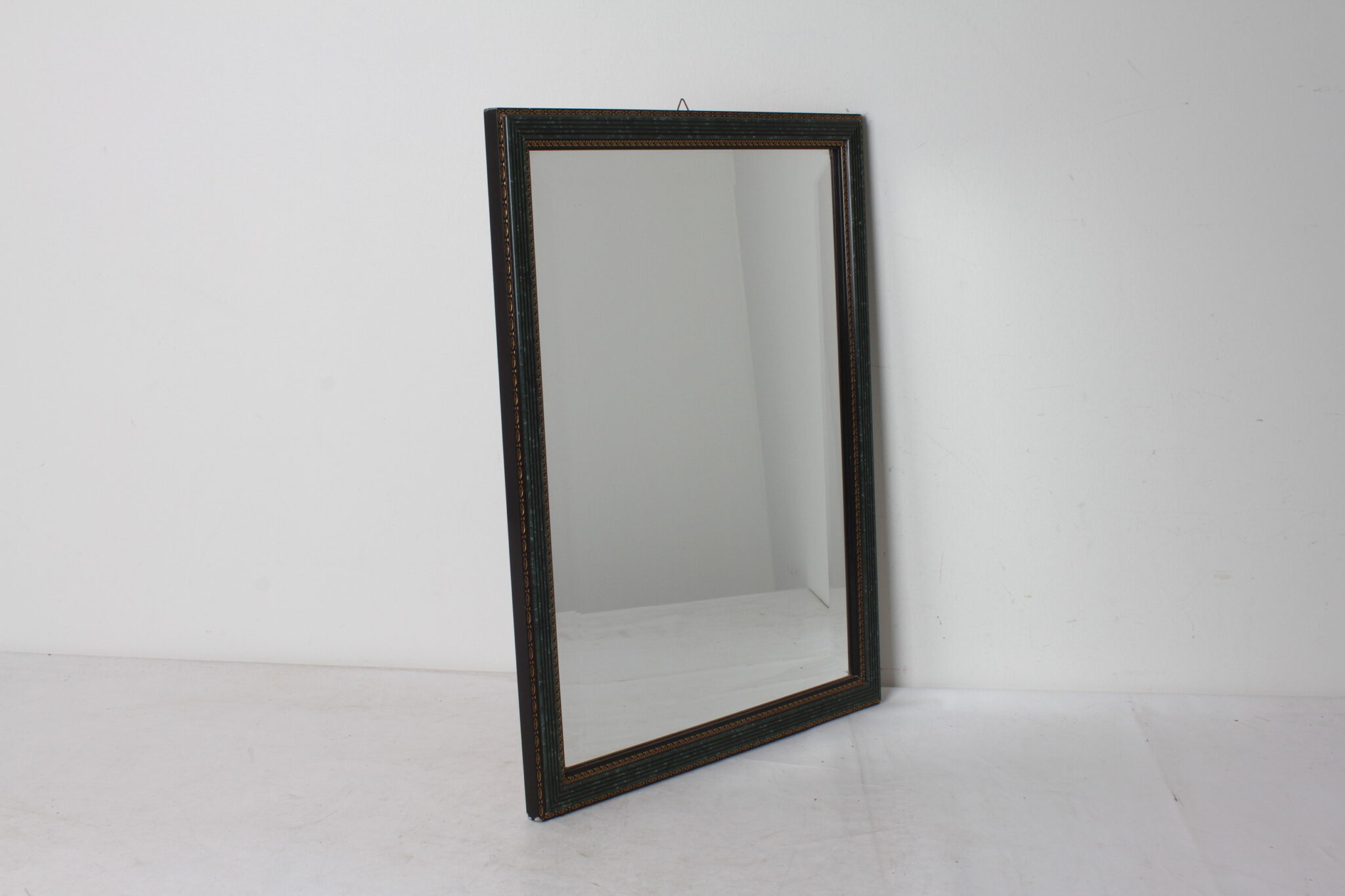 Miroir décoratif vert et doré